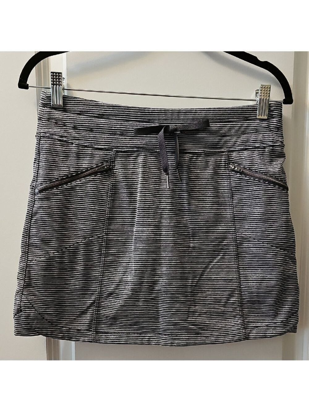 Athleta Grey and White Stripe Skort
